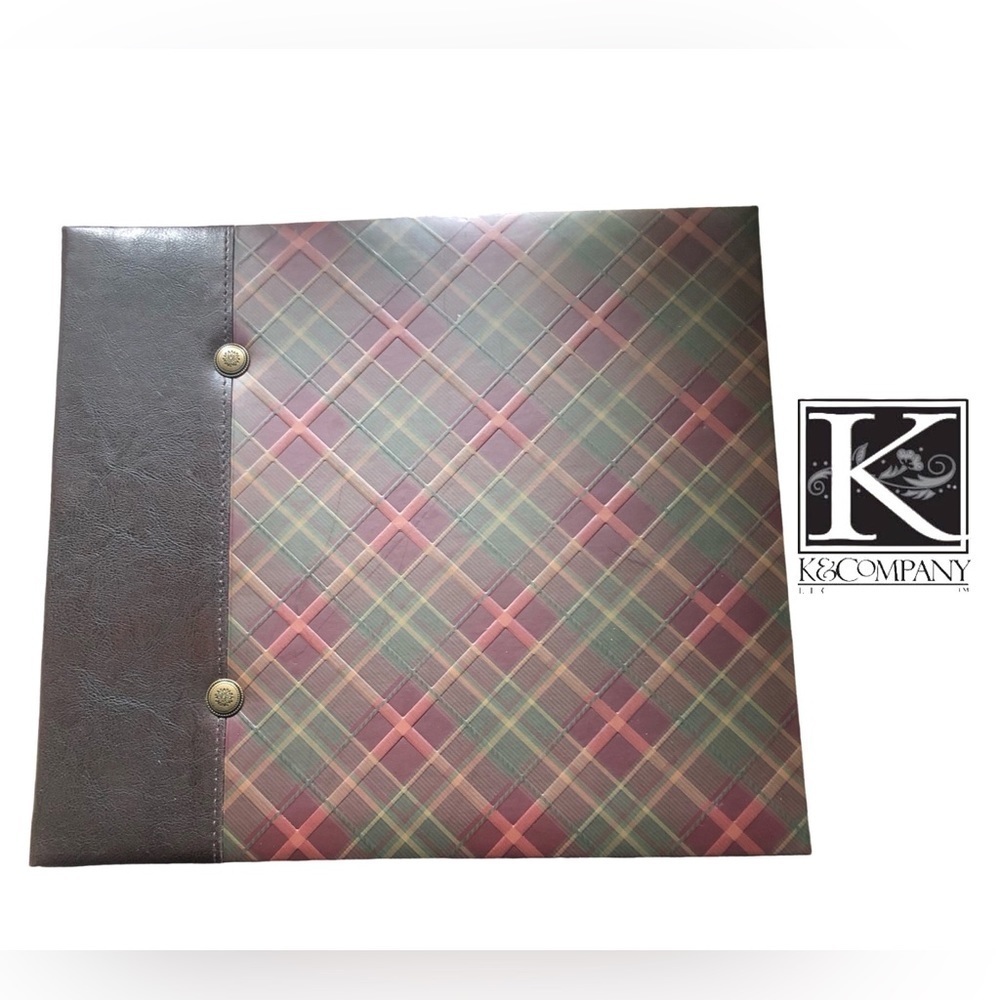 K&Company Scrapbook, Hardcover 12x12 Argyle Plaid, 20 Sheets -NWOT, original box